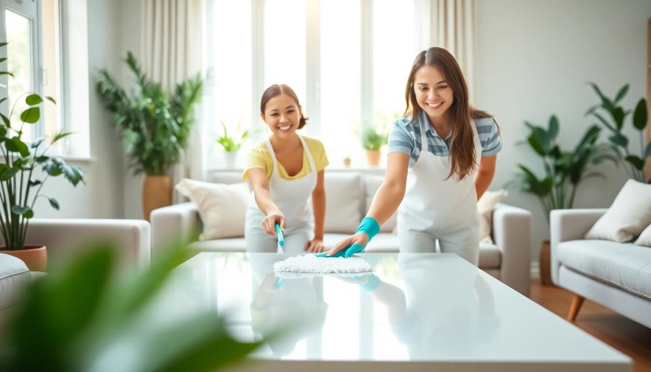 Residential cleaning Georgia team providing exceptional cleaning services in a bright home.