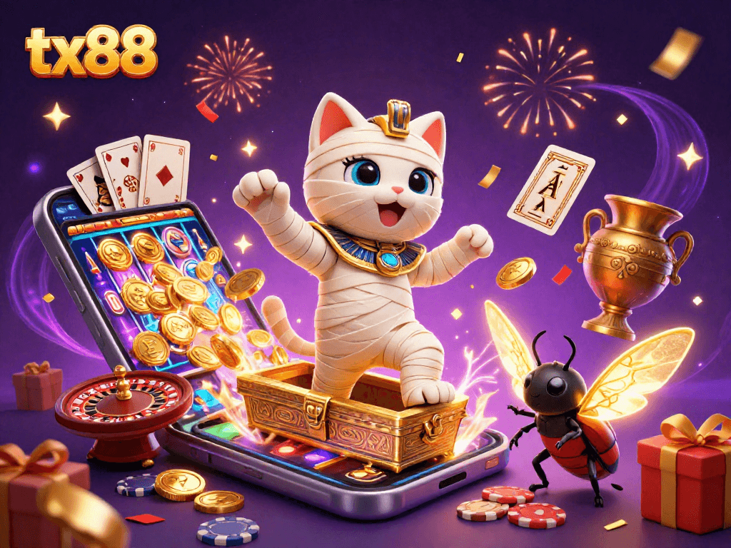 Experience winning adventures at tx88 with a colorful slot game among Egyptian treasures.