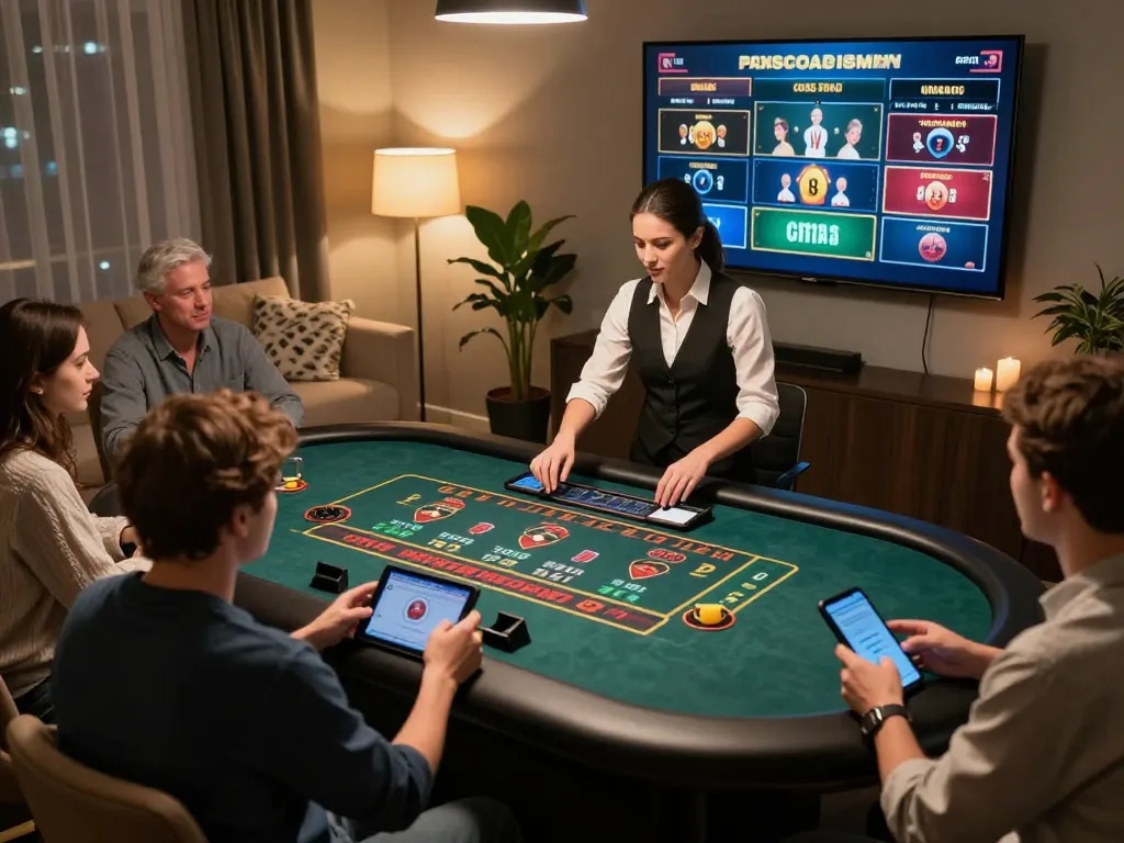 F8 BET players engaging in a live dealer game online with strategic gameplay.