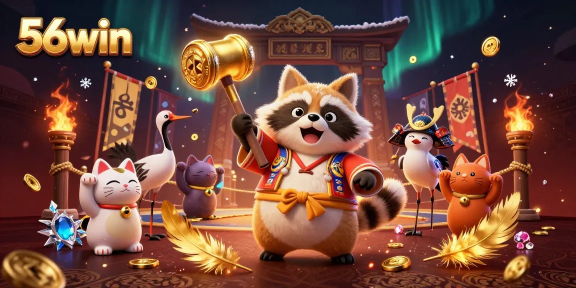 Experience thrilling gameplay with 56win, featuring vibrant characters and dynamic casino elements.