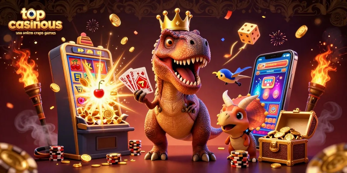 Engage with the top casinous usa online craps games showcasing a vibrant 3D casino scene full of action and excitement.