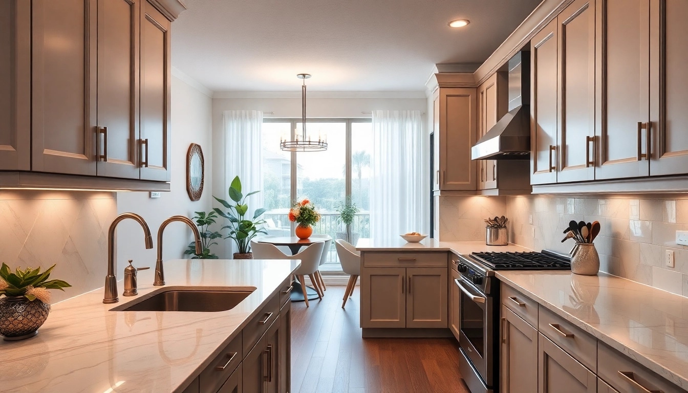 Revamped kitchen with cabinet refacing Clearwater FL showcasing modern elegance.