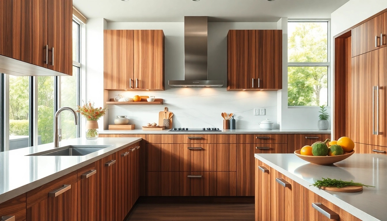 Stunning custom cabinets showcasing detailed craftsmanship in a stylish kitchen.