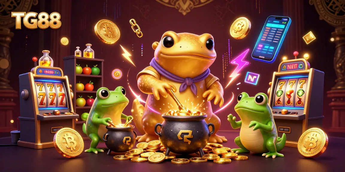 Spin to win at TG88 with vibrant slot games and a magical alchemist scene.