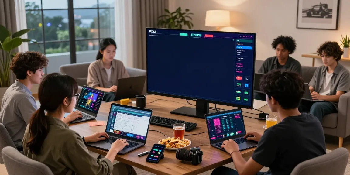 Online gaming setting with FC88 esports betting displayed, showcasing young adults engaged in a lively competition.