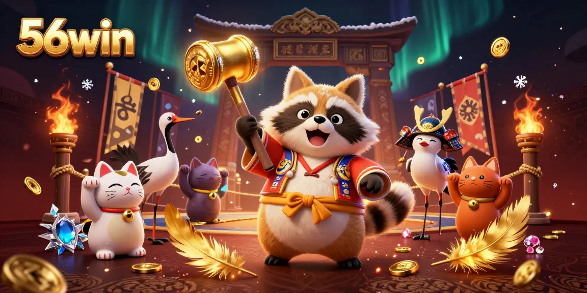 Experience thrilling gameplay with 56win, featuring vibrant characters and dynamic casino elements.