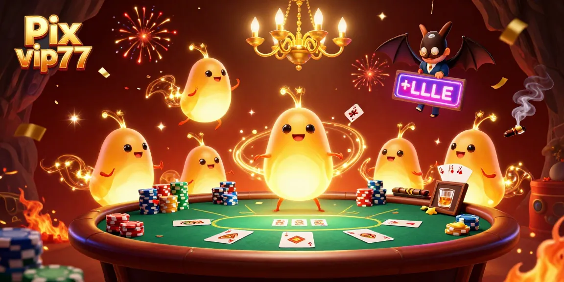 Experience quick and secure transactions at Pix vip777 with vibrant animated gambling illustration