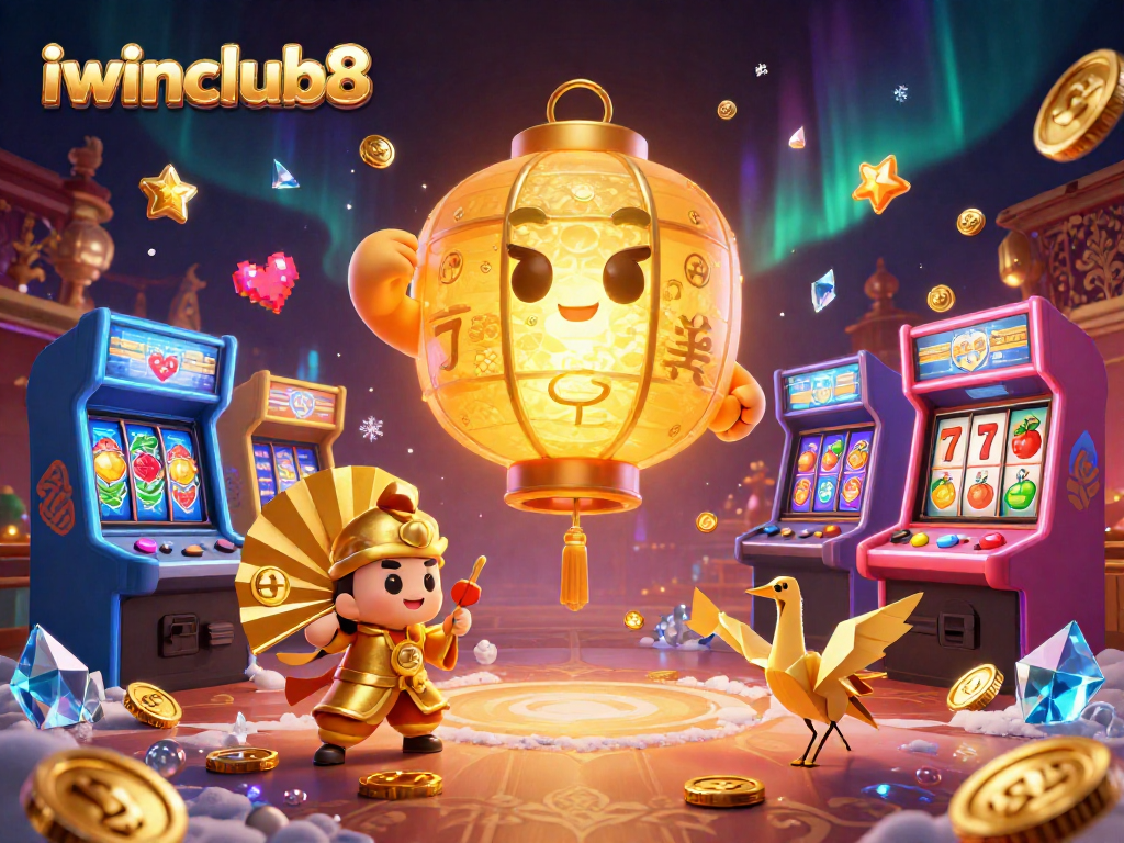 Engage with the magical atmosphere of iwinclub8, featuring vibrant arcade action and lucky symbols.