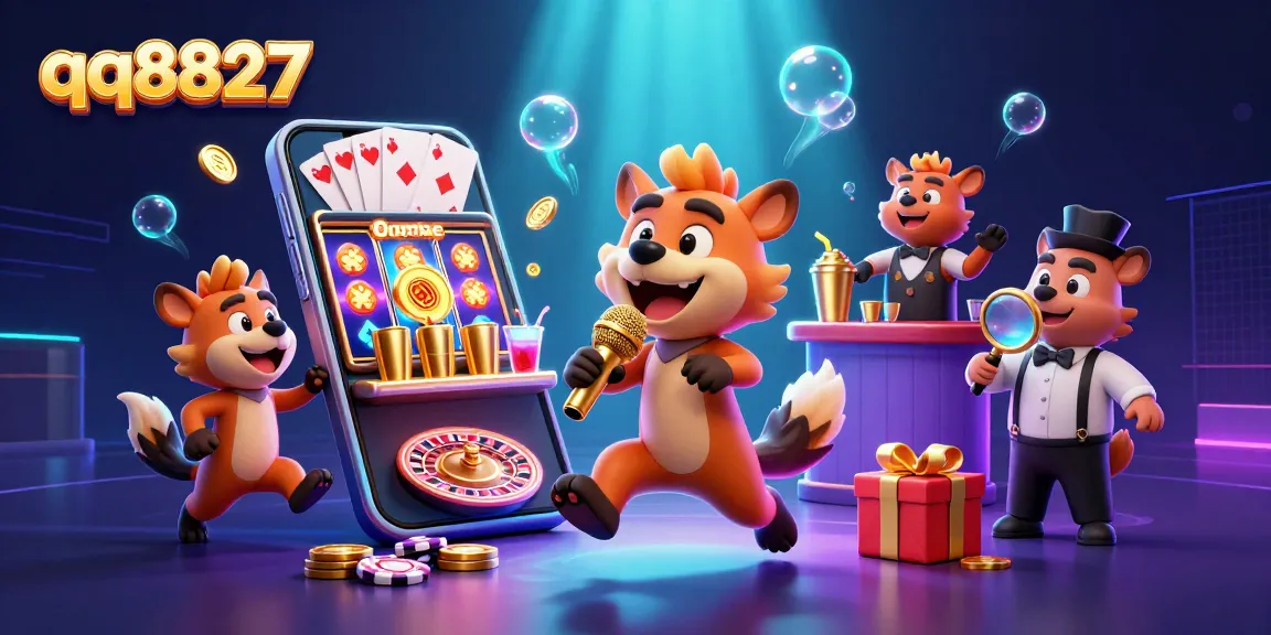 Engage with the thrilling atmosphere of qq8827's comedy casino, featuring lively hyenas.