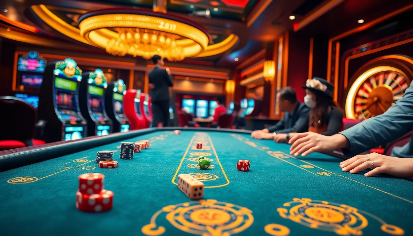 Experience the thrilling gameplay of tài xỉu sunwin at a luxury casino table.