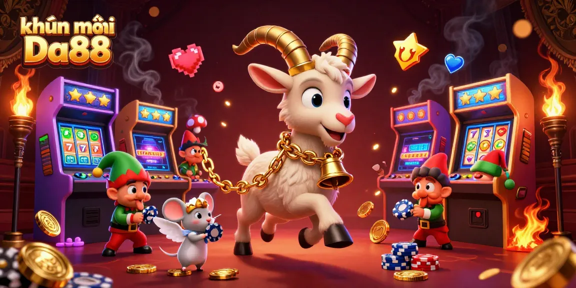 Engage in khuyến mãi Da88 at this thrilling casino scene filled with lively characters and vibrant game elements.
