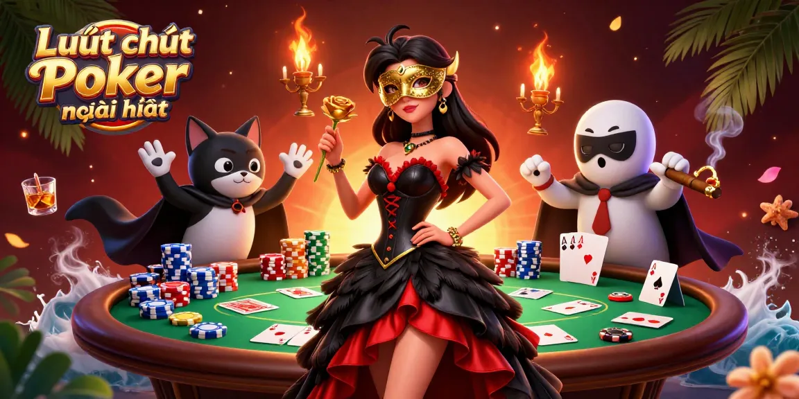 Engage in Luật chơi Poker mới nhất with strategic moves at a vibrant poker table scene.