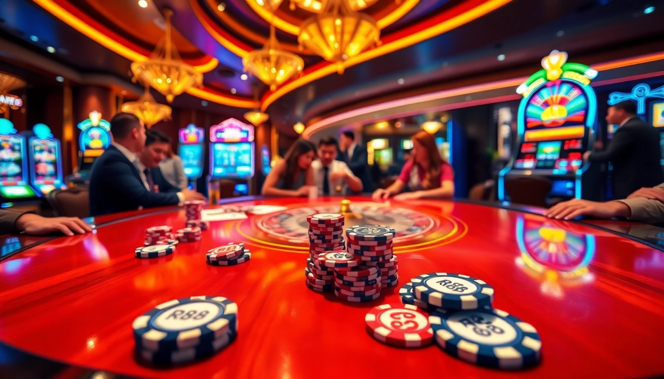 Experience the excitement of RR88 with players enjoying a thrilling poker game.