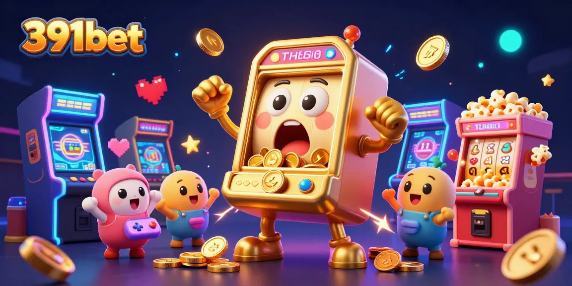 Experience the thrill of winning with 391bet's animated slot machines celebrating a jackpot.