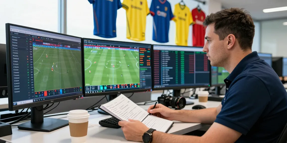 Expert analyzing live soccer betting odds at soikeonhacai.com.co in a modern office.