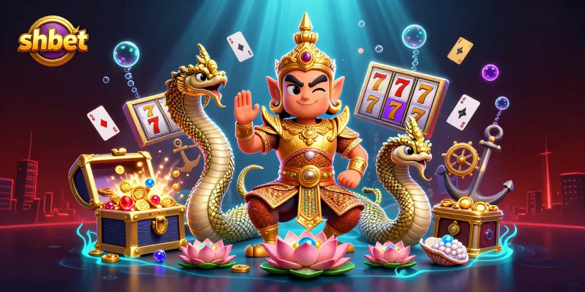 Experience thrilling slot adventures with shbet's vibrant casino illustration featuring guardians and treasures.