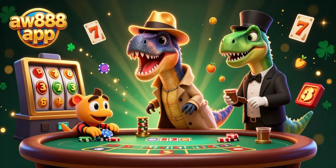Engage with the aw888 app through a vibrant casino scene showcasing thrilling slot gameplay.