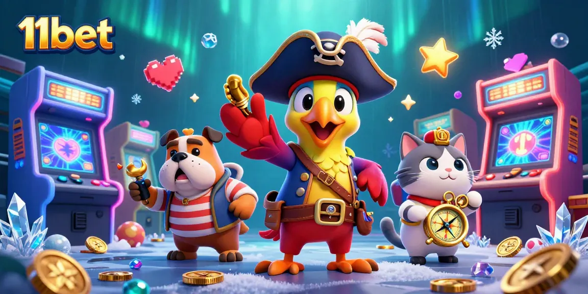 Engage in thrilling gameplay at 11bet with animated characters and vibrant casino elements.