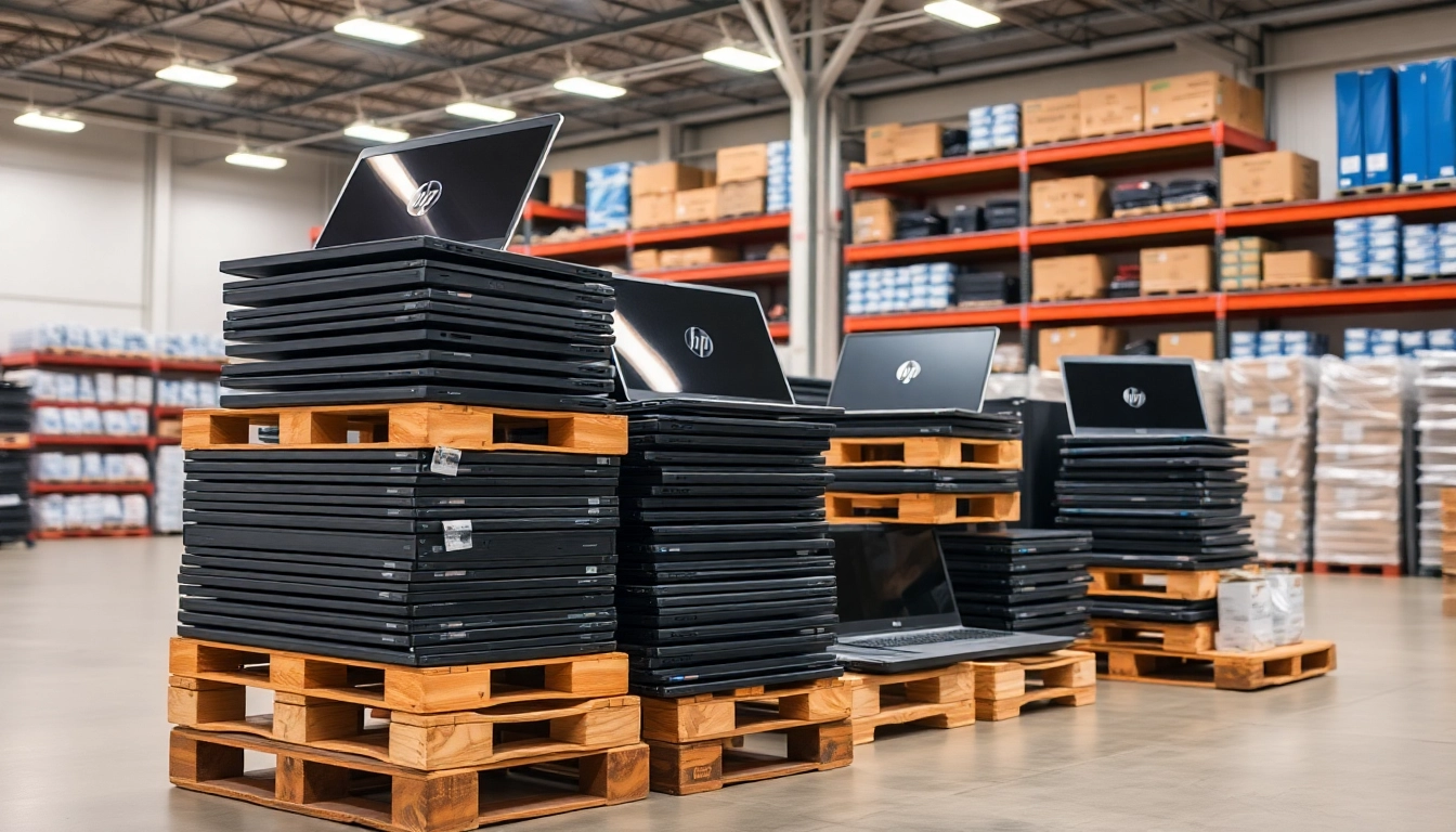 Buy HP Laptop Pallets Wholesale Liquidation & Resale Lots (USA) featuring diverse laptop models ready for sale.