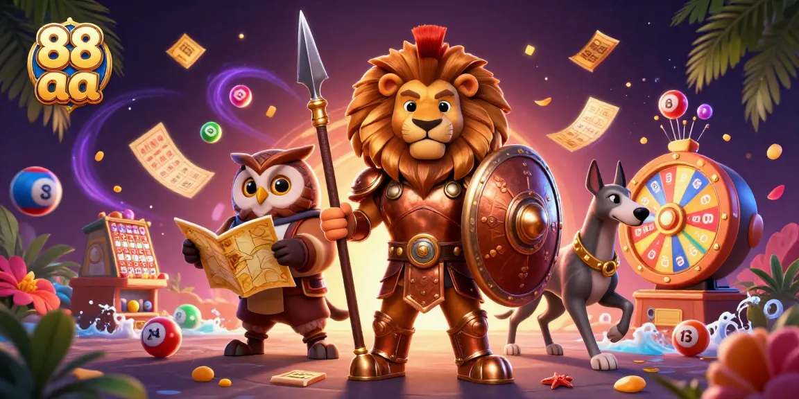 Engage with thrilling games at 88 aa with colorful lottery balls and vibrant gambling elements.