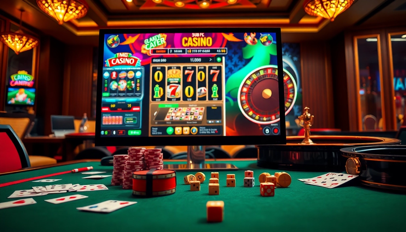 Experience thrilling online betting at rr88.com with a vibrant casino atmosphere featuring roulette, cards, and chips.