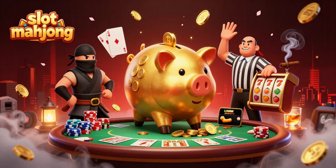 Experience thrilling slot mahjong action with dynamic casino characters in a vibrant casino setting.