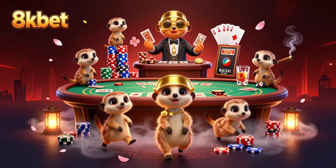 Experience engaging gameplay with 8xbet in a dynamic 3D meerkat casino scene.