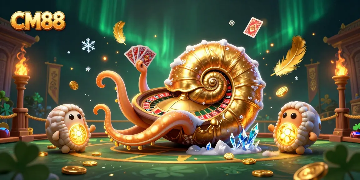 Experience thrilling gambling with CM88's vibrant 3D illustration showcasing unique casino elements.