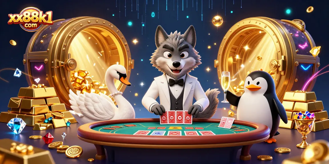 Experience high-stakes baccarat action at xx88k1 com with a charming wolf dealer and elegant designs.