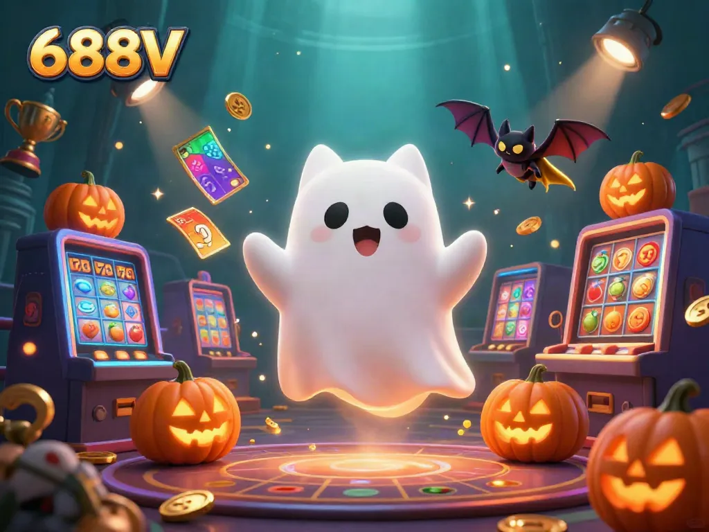 Engage with 688V through thrilling casino adventure featuring ghost cat and vampire bat.