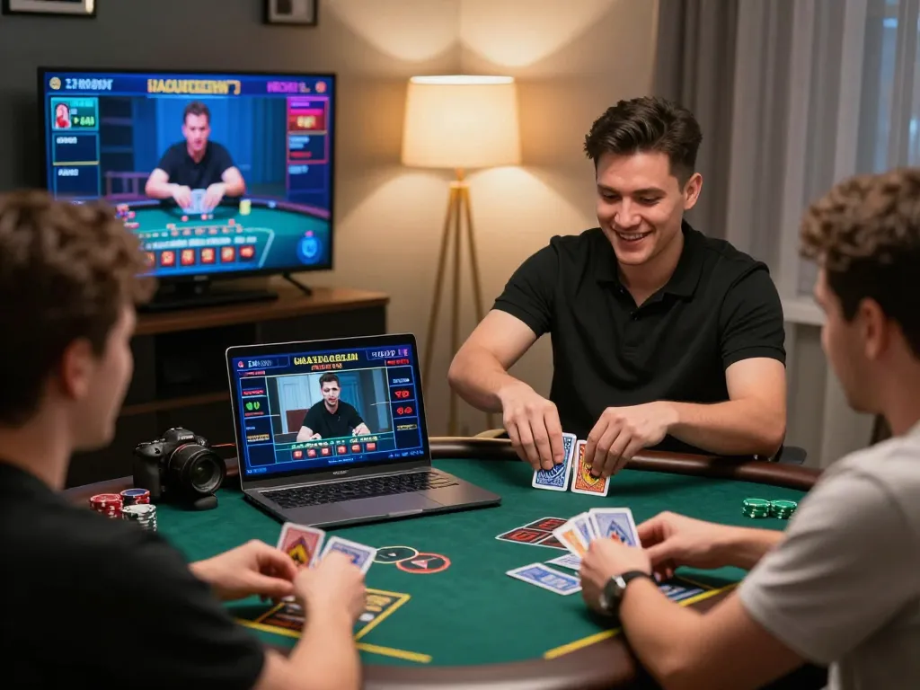 Players engaging with TV88's live online casino, showcasing interactive gameplay through devices.