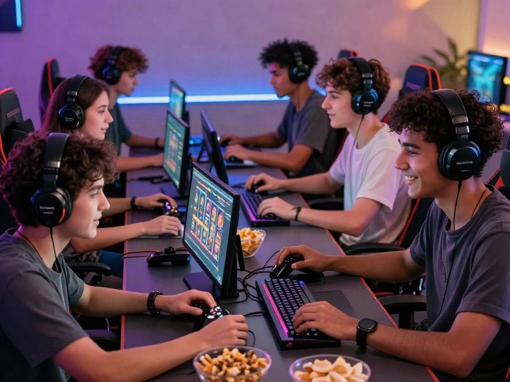 Nohuwin gaming experience with friends enjoying thrilling online slots and table games in a vibrant atmosphere.