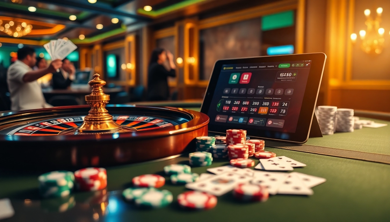 Experience KEONHACAI in a luxurious casino setting with poker chips, playing cards, and a roulette wheel.