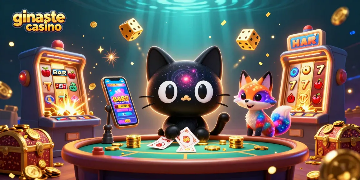 Spin to win at ginaste casino amidst vibrant games, golden chips, and exciting jackpots!