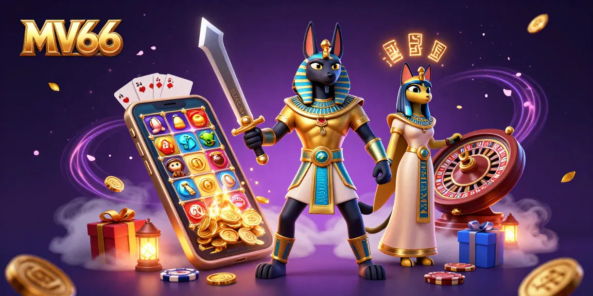 Experience thrilling gameplay at MV66 with Anubis and Bastet amid exciting casino elements.