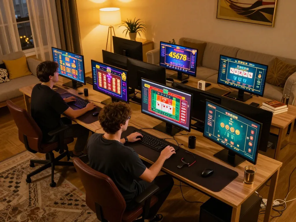 Player engaging with an interactive 45678 casino online gaming setup, showcasing vibrant interface and strategic gameplay.