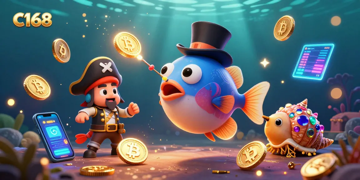 C168 players engage with animated casino fun featuring treasures and vibrant underwater themes.
