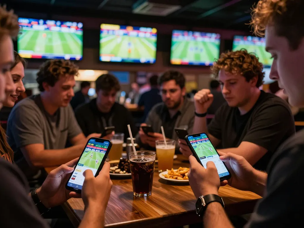Exciting sports betting action at XX88 with patrons engaged in live betting