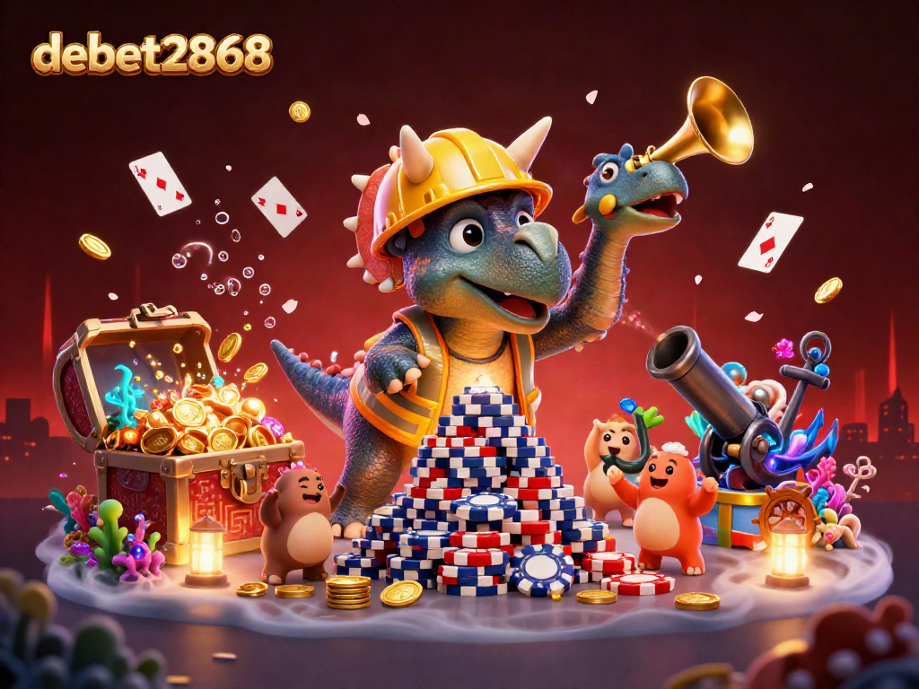 Engage in thrilling games with debet2868 featuring vibrant casino elements and exciting characters.