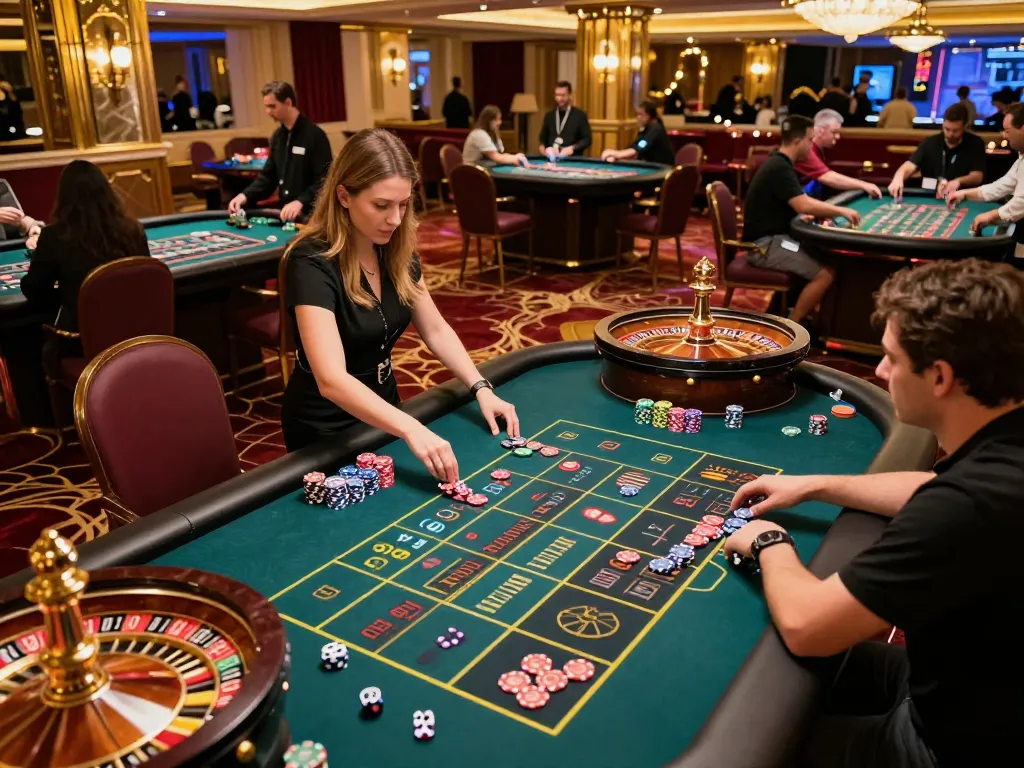 Experience thrilling gameplay at ONE88, capturing players engaging at roulette tables in a luxurious casino.