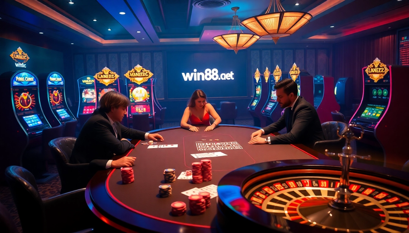 Experience thrilling gameplay at win88cc.net with vibrant casino elements and poker action.
