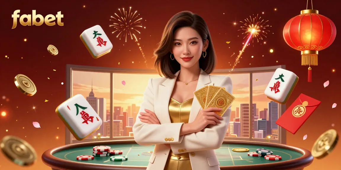 Win big with fabet in a vibrant online casino setting filled with poker elements and luxury.