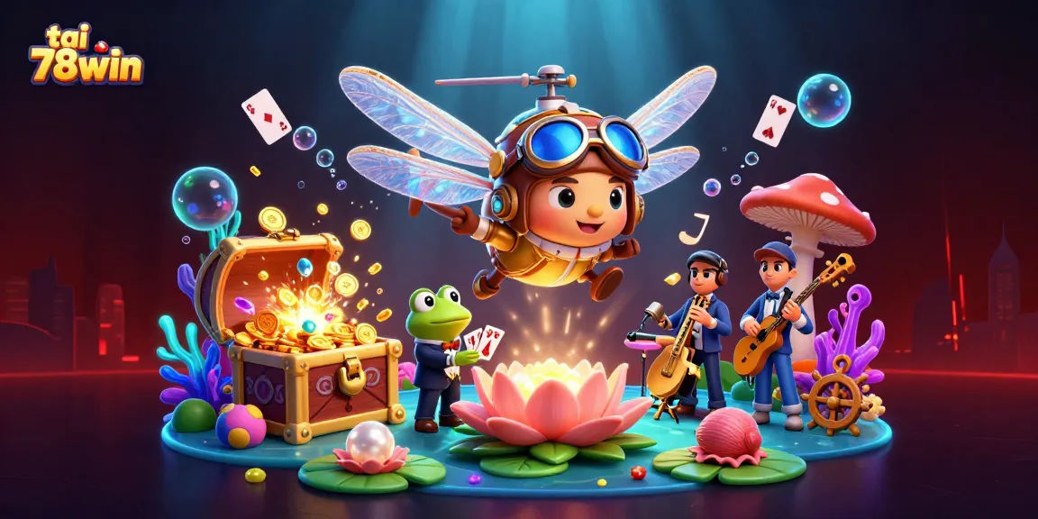 Experience excitement at tai 78win with vibrant casino elements and energetic characters.