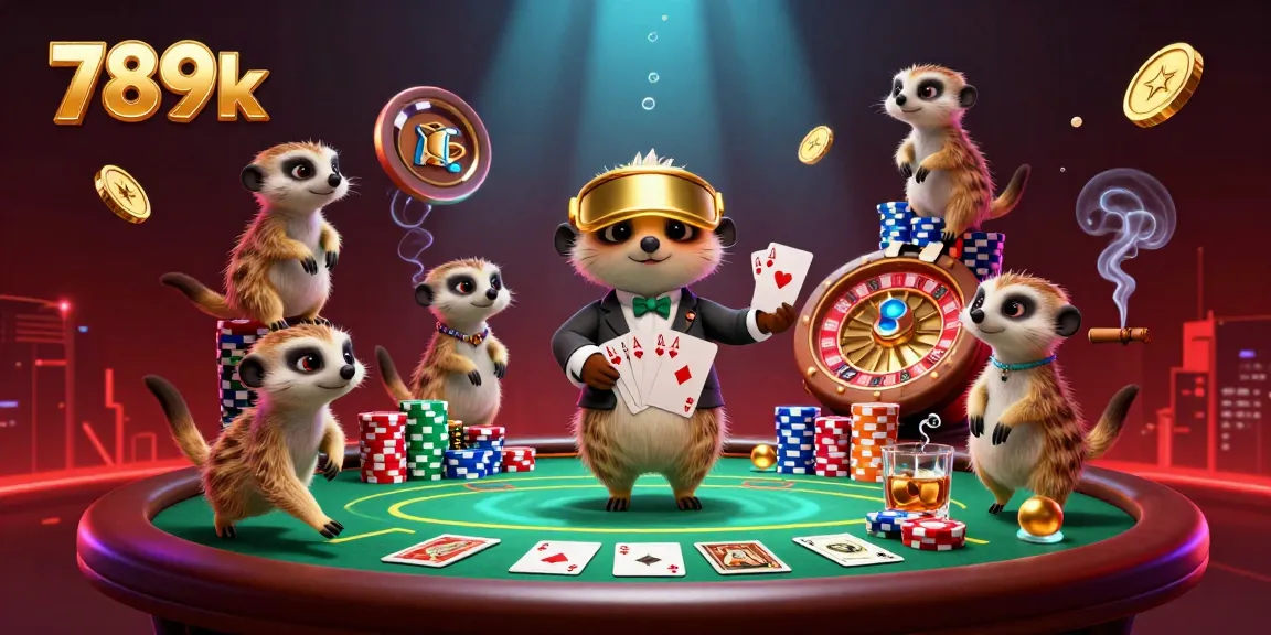 Experience the excitement of 789k in a vibrant casino scene with meerkats running the operation.