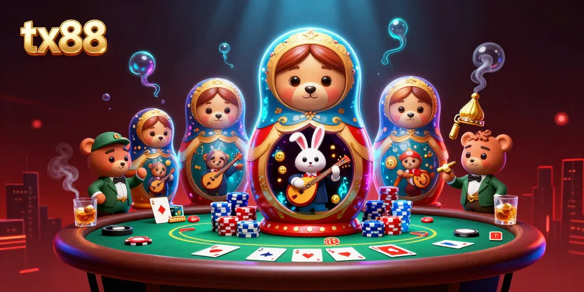 Experience thrilling poker moments at tx88 with a vibrant illustration of gambling excitement.
