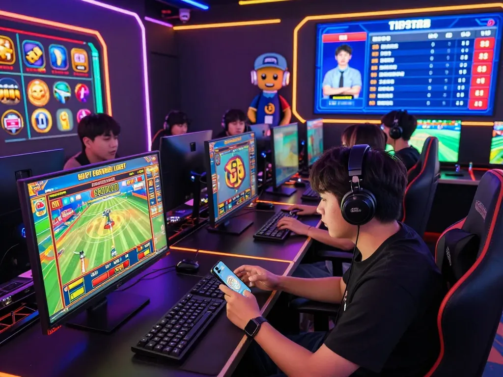 Engaging players at 887bet enjoying online gaming with colorful displays and dynamic atmosphere.